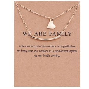 Gold Multilayer We Are Family Necklace